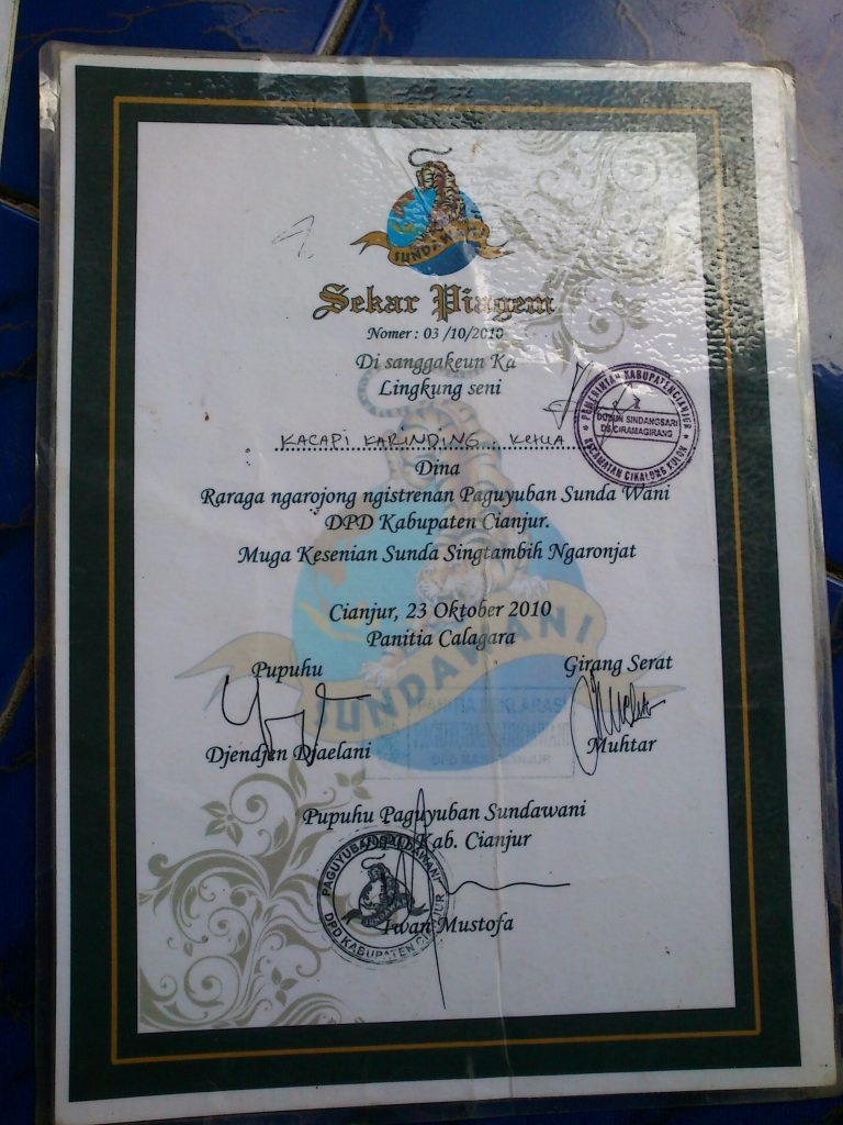 Sekar Piagem Sundawani untuk Karindng Ciramagirang